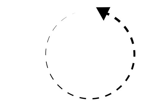 Dashed oval arrow icon isolated on transparent background for circular motion or rotation design element