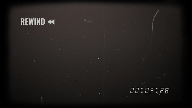 REWIND TV SCREEN VHS scratches overlay 4k