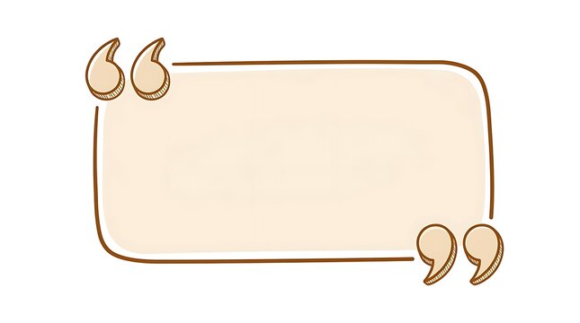 Hand drawn speech bubble with quote marks for text and copy space