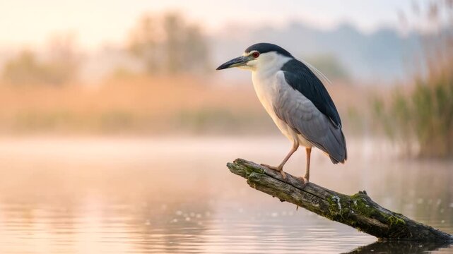 black crowned night heron close up at morning light in everglades florida usa video