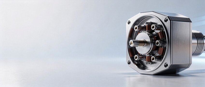 3D Abstract Render of Ultra-Sensitive Quantum Magnetometer Sensing Module with Copy Space (21:9 Web Header)