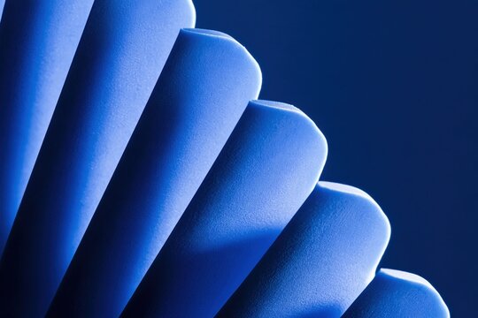 Abstract Blue Cylindrical Shapes