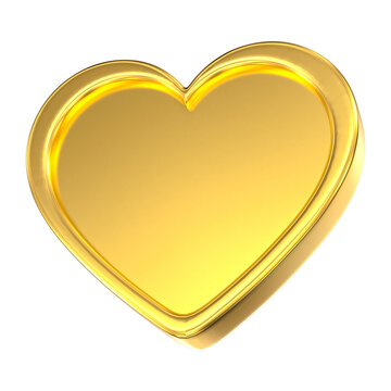 3D gold heart symbol
