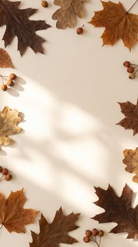 Autumn leaves frame