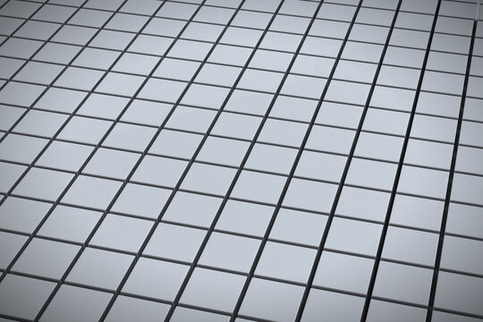 Abstract White Square Grid Tile Pattern Background, 3D Rendering