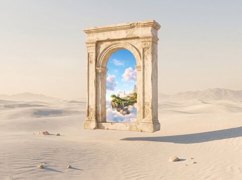 Stone Doorway Above Desert Floor