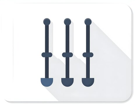Minimalist dark blue vertical slider control icon