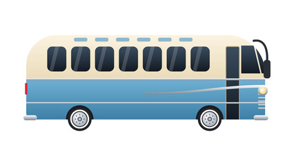 Retro 1950s two-tone bus with chrome trim © Nirob Kumar