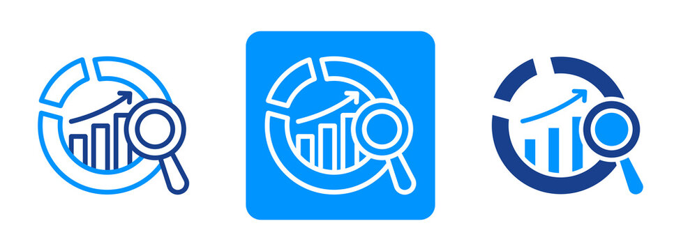 Market Analysis Icon In Dual Tone Style