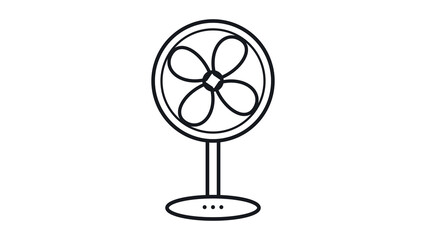 Obraz premium Desk fan line art icon