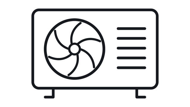 Heat pump outdoor unit line icon