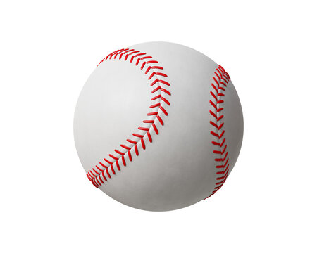 Baseball on transparent background. White sports ball equipment for baseball game, training, practice and competition. High resolution PNG. 3d render