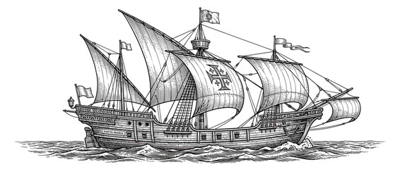 Vintage Sailing Ship Illustration © ardian