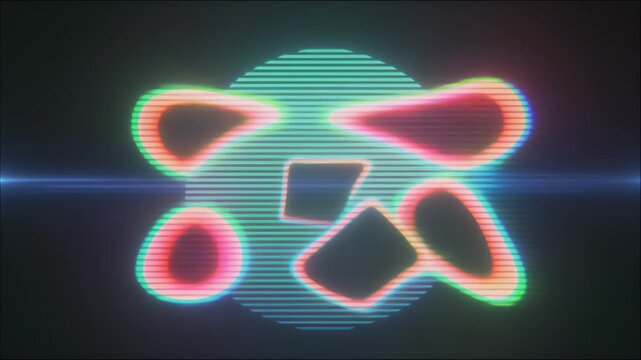 ブラウン管のにじむ光がゆっくり溶けていくレトロ背景
