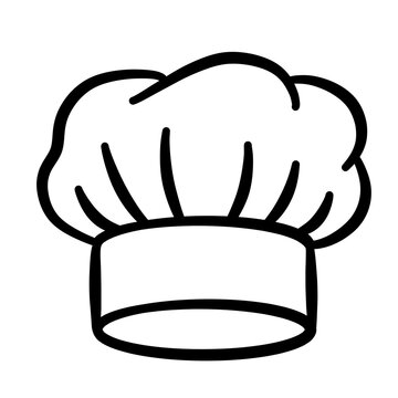 Minimalist chef hat line art illustration isolated on transparent background
