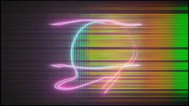 ブラウン管の画面に残るパステルカラーの光の余韻