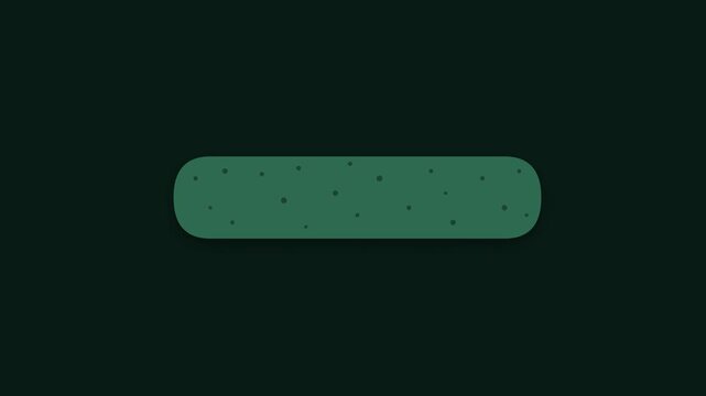 Fresh Green Cucumber Icon Slicing Animation with Bumpy Texture on Deep Green Background