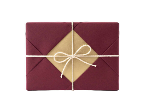 Elegant Burgundy and Gold Gift Box