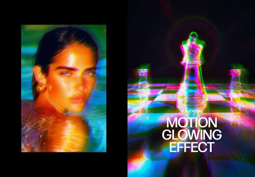 Vertical Motion Glow Effect For Poster And Print Design