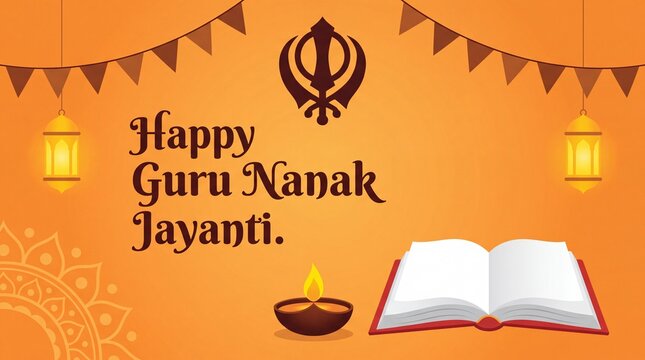 Happy Guru Nanak Jayanti Vector Banner Set - Guru Nanak Dev Ji Illustrations-04