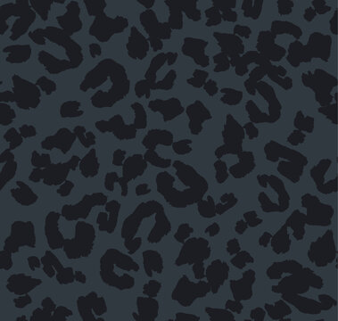 Dark navy blue abstract leopard print pattern with black spots on a textured background