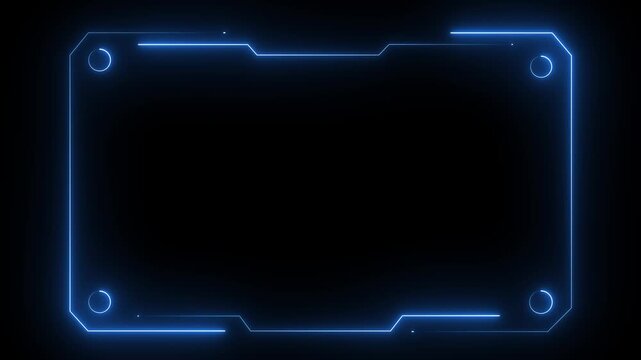 Cyber style hud frame animation built for futuristic data screens. Tech inspired digital border creating a structured display layout. Sci fi frame overlay suitable for simulations analytics.4k video