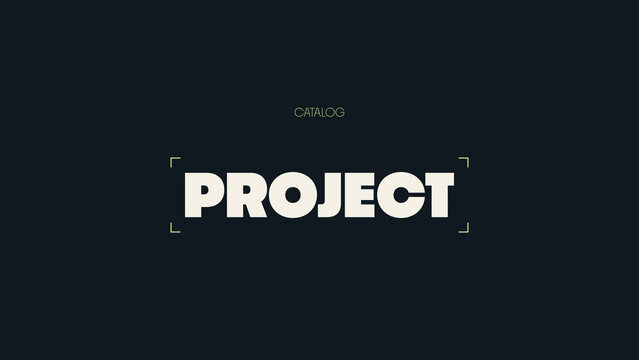 Corner Framed Animated Text Titles for Bold Project Identity and Minimal Catalog Presentation