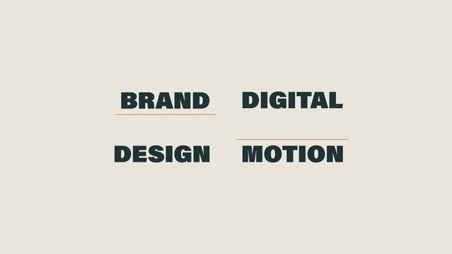 Modern Four Panel Grid Animated Text Titles with Minimal Typography and Staggered Line Reveals