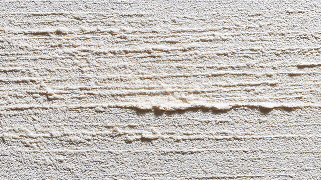 Textured White Plaster Wall with Horizontal Lines for Interior Design Use