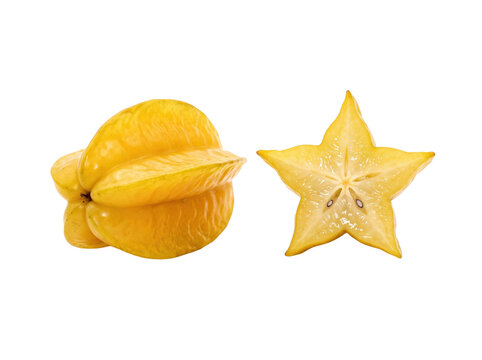Fresh Yellow Starfruit Isolated