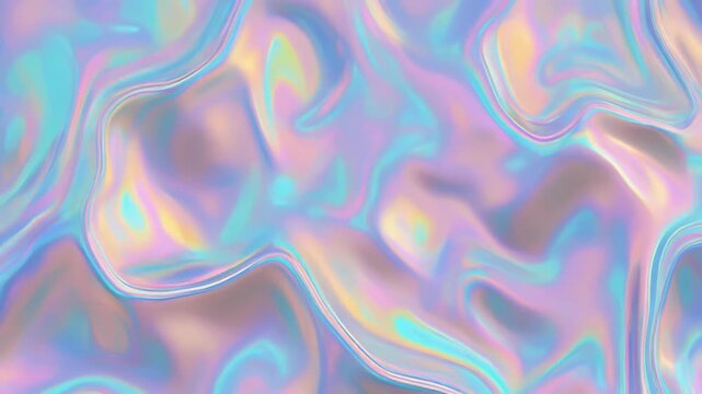 ゆっくり溶け出すパステルカラーのホログラム背景