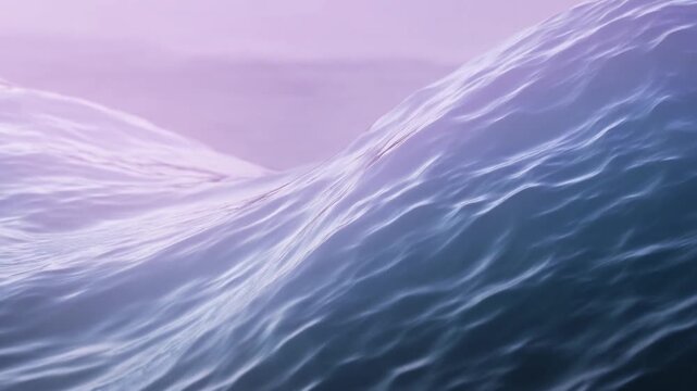 Gentle Waves Flowing Across Blue Water Beneath Soft Lavender Light in a Close Natural View