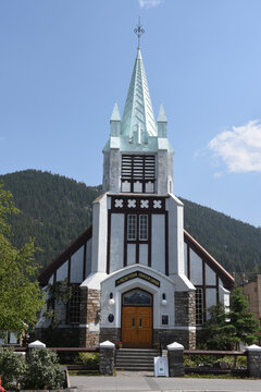 View at the city center of Banff on Canada
