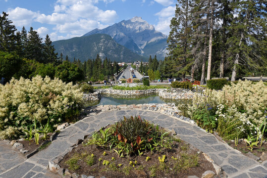View at the city center of Banff on Canada