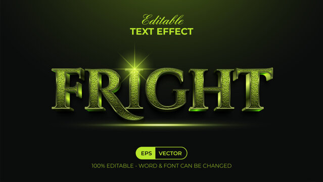 Firght Editable 3D Luxury Text Effect Gothic Halloween Theme.