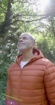Mature Man Enjoying Nature and Meditating