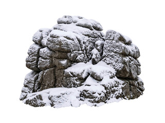 Large Snow Covered Granite Rock © ieps