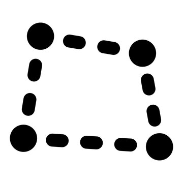 Site perimeter boundary dotted line icon for geography mapping software