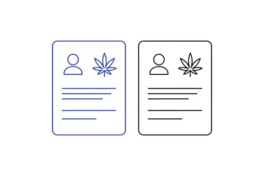 Document vector icon displaying medical cannabis prescription