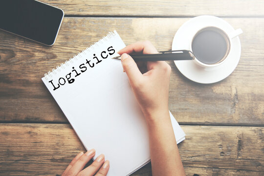 logistics word written on paper