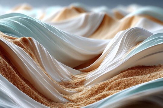 Abstract Flowing Fabric and Granular Landscape