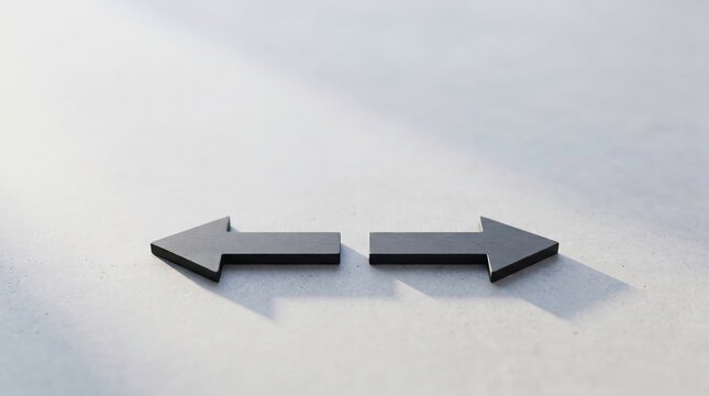 Arrows aligned horizontally indicate a separation or a gap between two distinct business objectives or ideas.