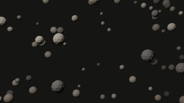 Matte gray spheres floating slowly, minimal abstract background, seamless loop 4K