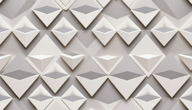 Interlocking diamond seamless pattern in pearlescent white and gray