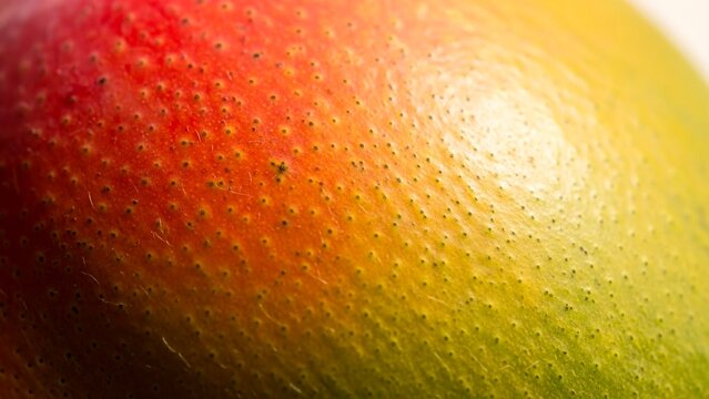 Macro texture of a ripe mango skin with color gradient