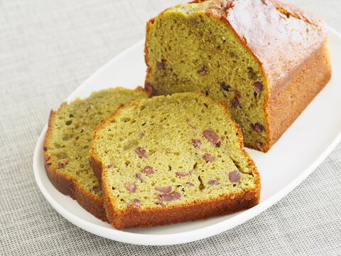 抹茶と小豆のパウンドケーキ