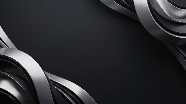 Silver and Black Metallic Abstract Background.