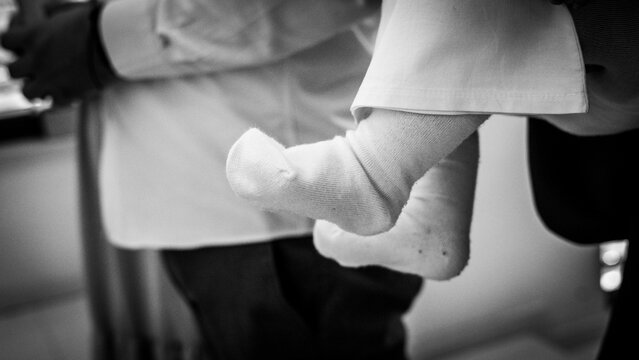 Closeup photo of baby's feet