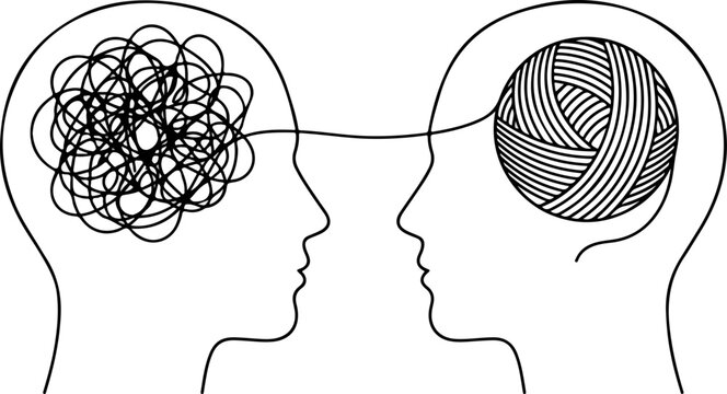 Mental health therapy concept of transforming chaos into clarity