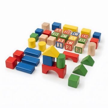 wooden toy train isolated